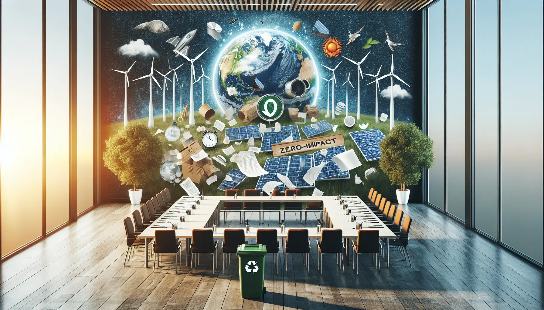 Foto di un evento eco-sostenibile con partecipanti attivi nella riduzione dei rifiuti