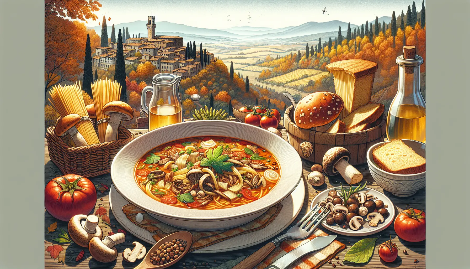 Un piatto di pasta al pesto vegetale con ingredienti freschi di stagione