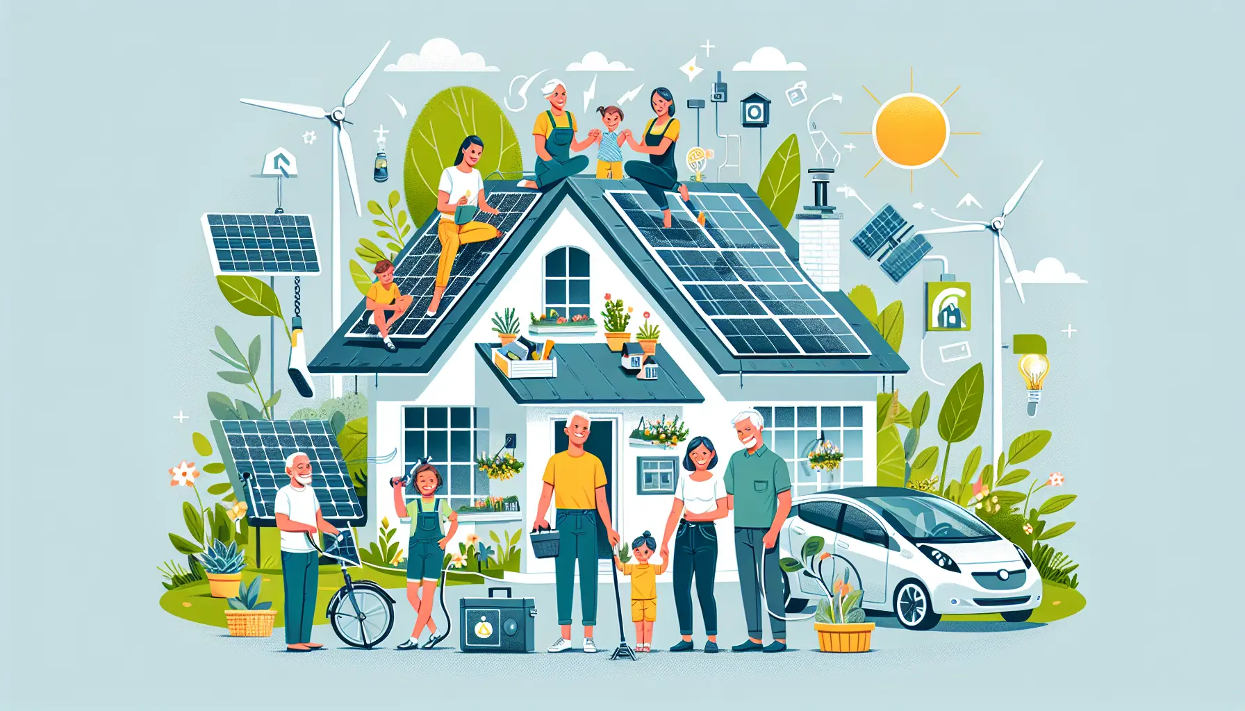 Pannelli solari su un tetto di una casa in un contesto naturale