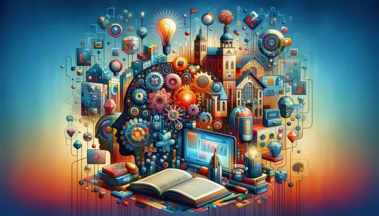 Un bambino bilingue in attività di apprendimento con libri e tecnologia, esplorando il potere della comunicazione interculturale.