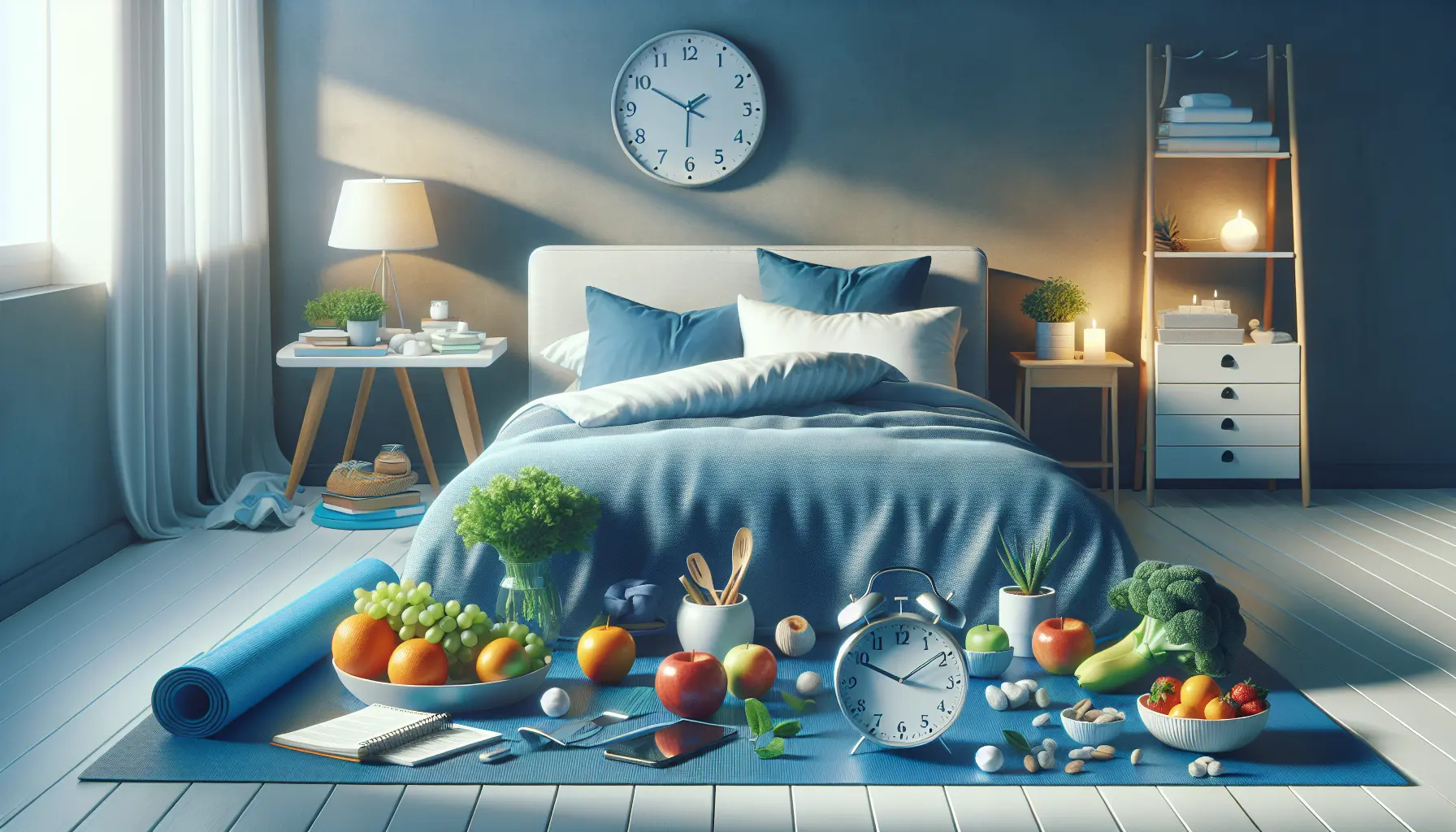 Persona che dorme serenamente in un ambiente rilassante, circondata da elementi naturali.