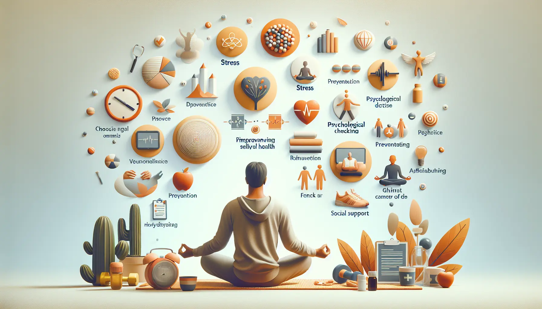 Un gruppo di persone che si sostengono a vicenda in un ambiente sereno, simboleggiando l'importanza del supporto sociale per la salute mentale.