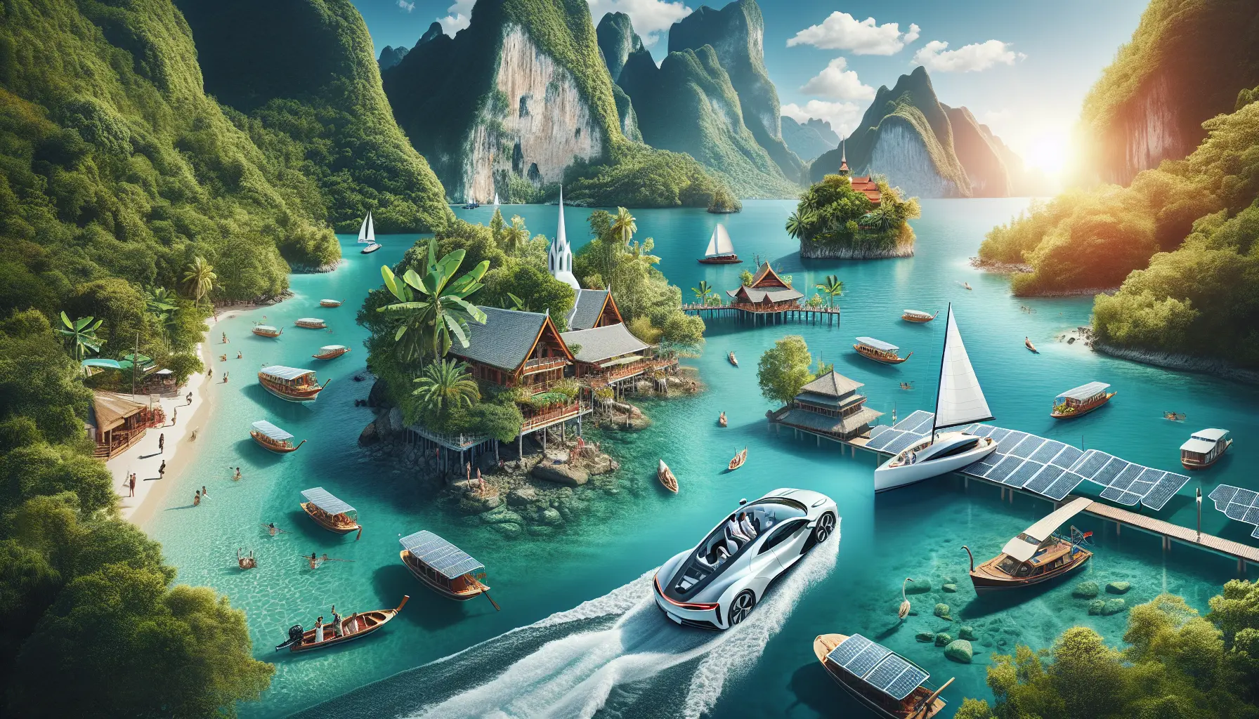 Viaggi di lusso sostenibile in una foresta tropicale con un eco-lodge.