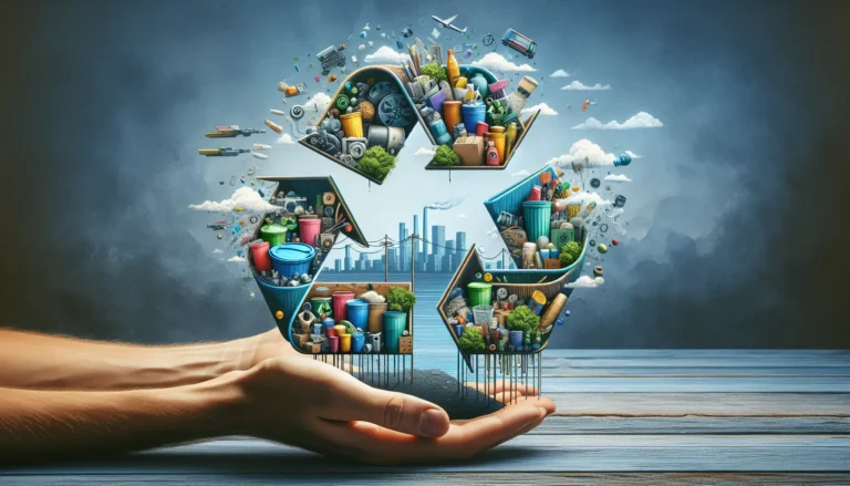 Diversi oggetti trasformati in opere d'arte attraverso il riciclo creativo, come vasi, lampade e accessori decorativi.