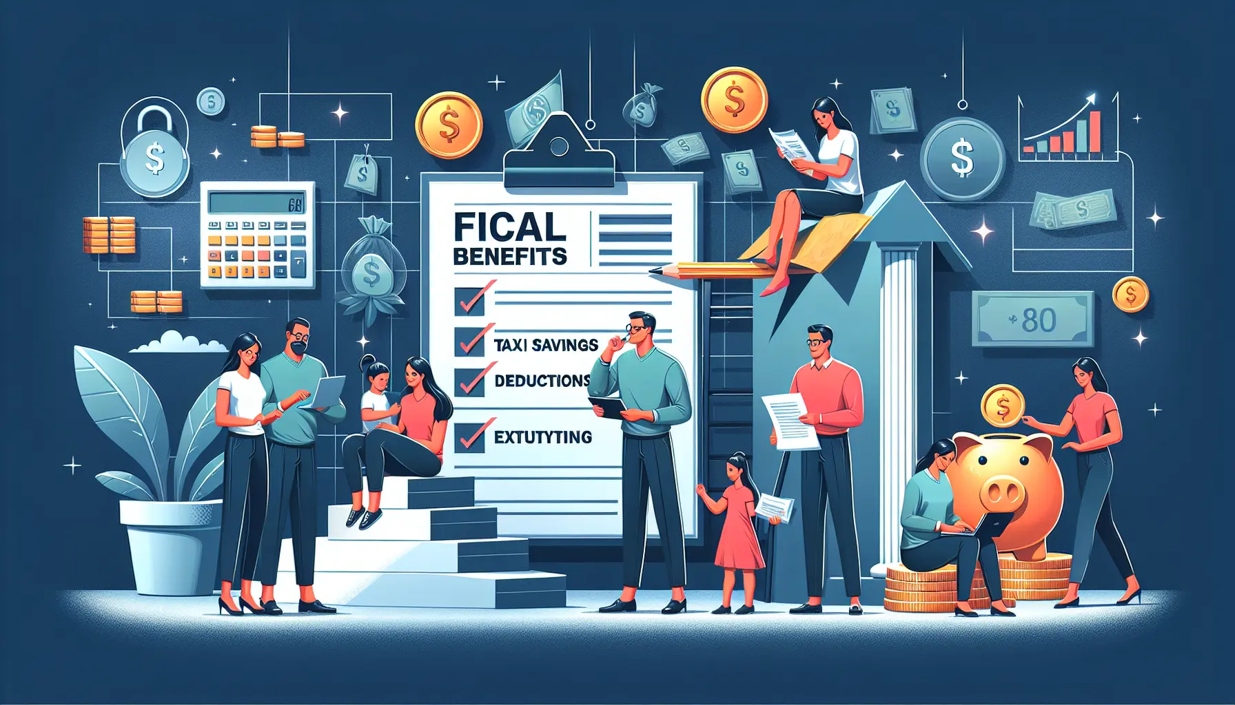 Famiglia che discute strategie di risparmio e debito