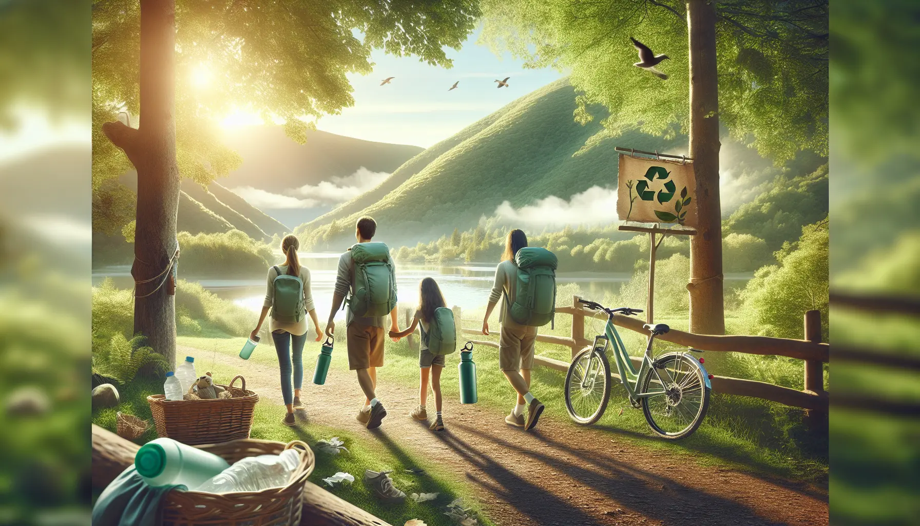 Famiglia in viaggio alla scoperta della natura, tra paesaggi incontaminati e pratiche sostenibili
