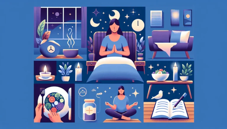 Una persona che si prepara per andare a letto in un ambiente sereno e rilassante.