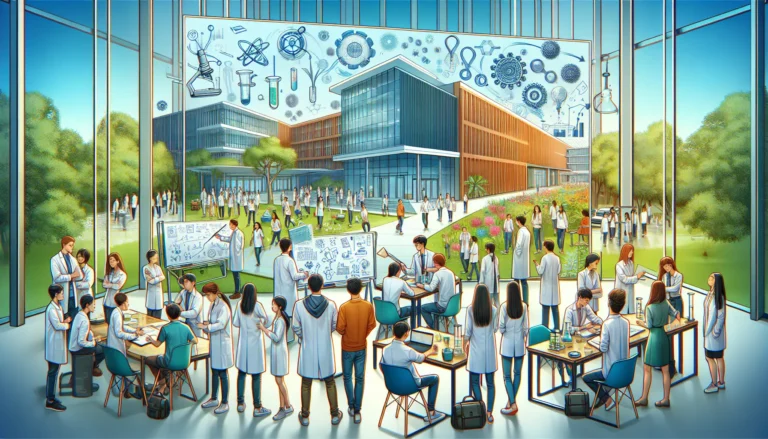 Studenti universitari impegnati in un progetto pratico di apprendimento esperienziale