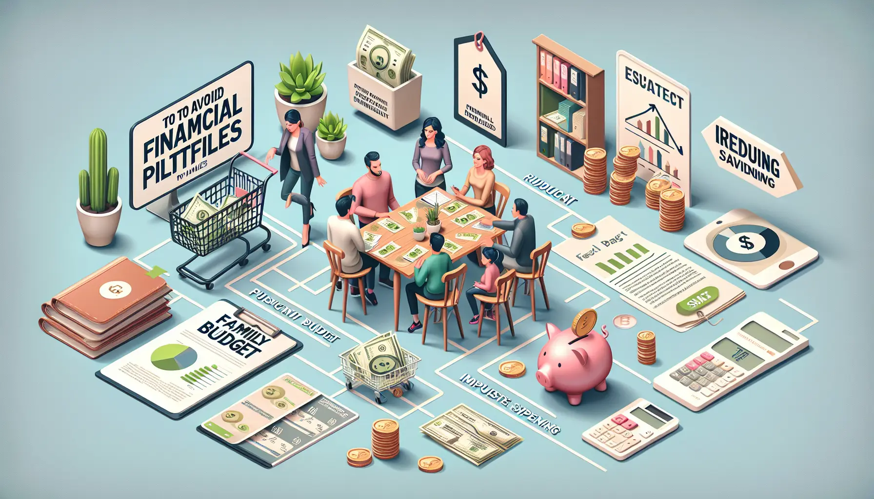 Famiglia che discute di finanze e pianificazione del budget