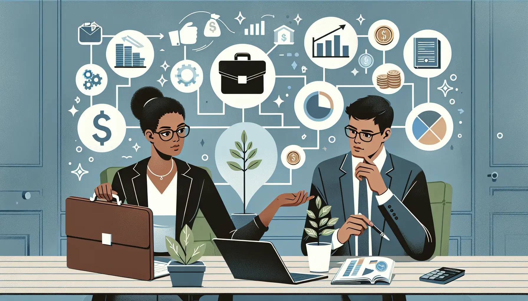 Giovane professionista che esplora diverse fonti di reddito