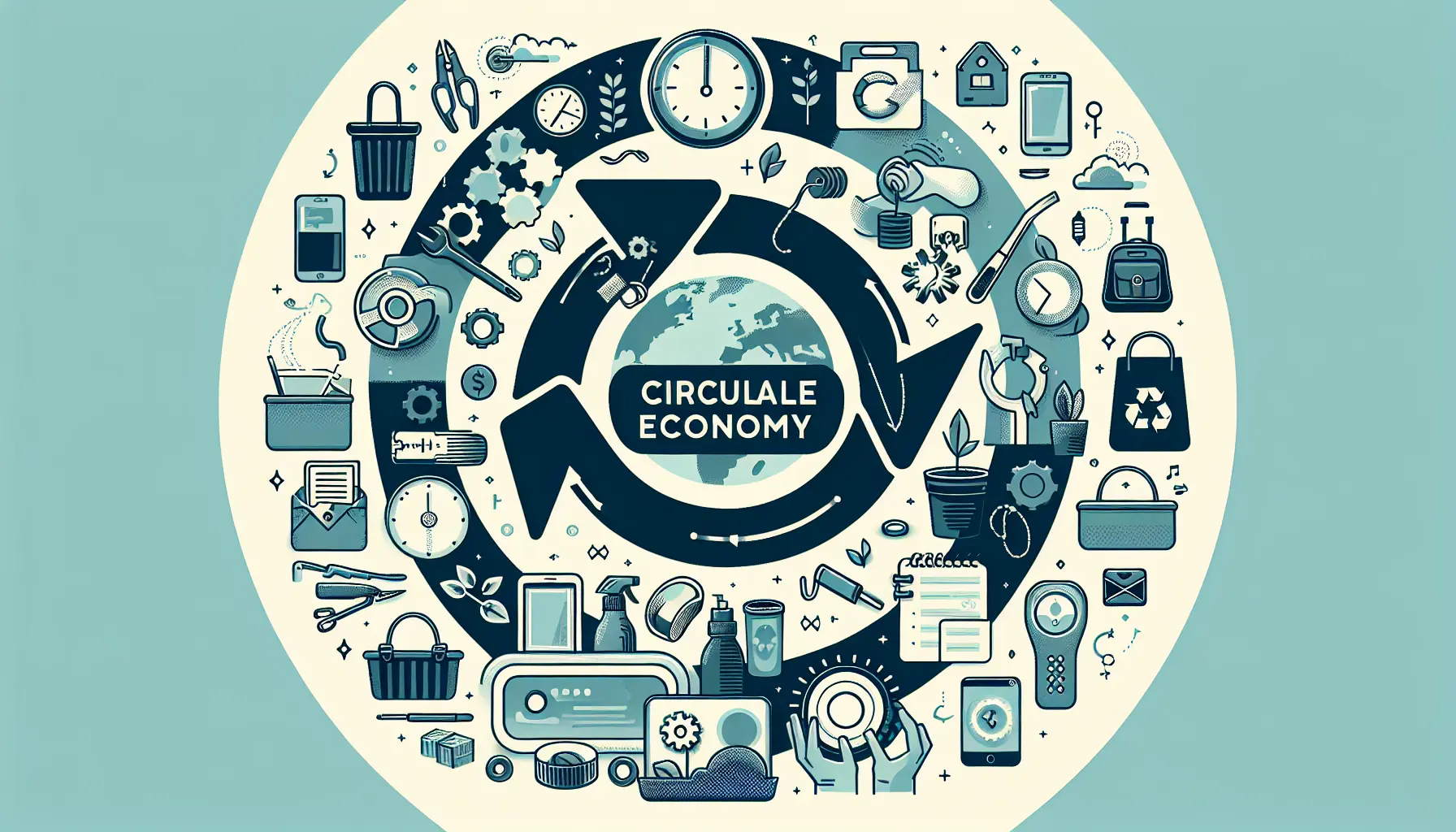 Immagine di oggetti riutilizzati e riparati in un ambiente domestico sostenibile