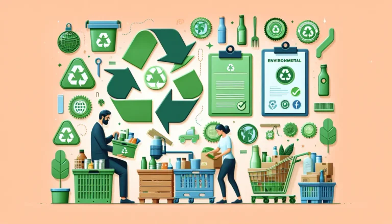 Immagine di prodotti eco-friendly e sostenibili su uno sfondo naturale