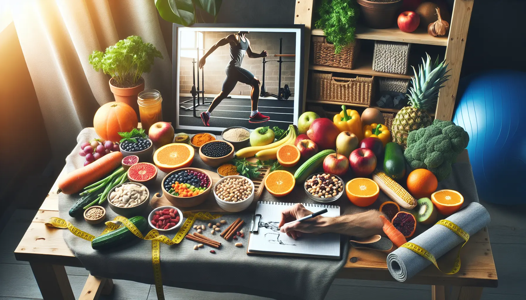 Un piatto colorato e nutriente a base di alimenti vegetali, rappresentante una dieta plant-based