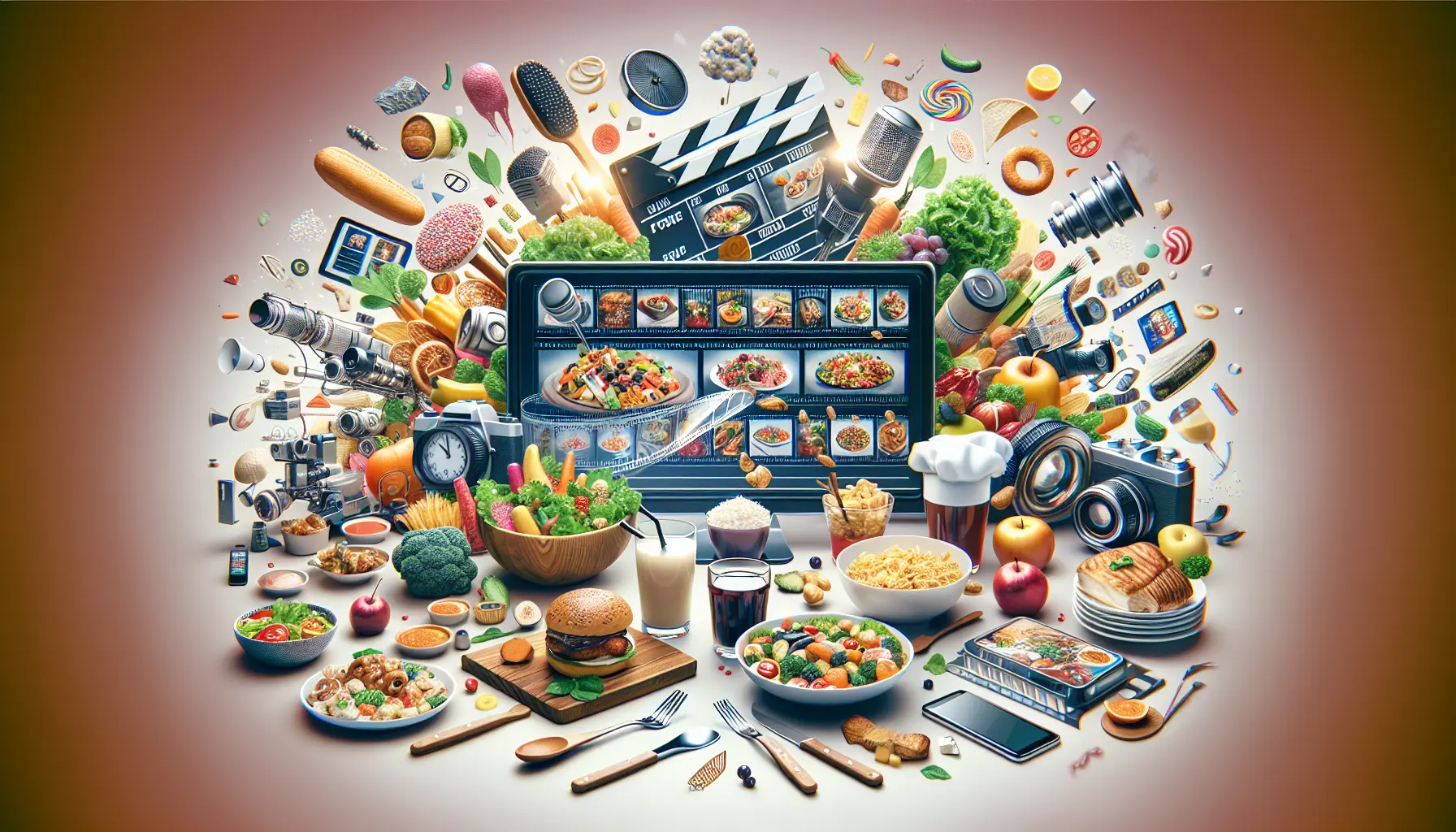 Un piatto colorato e invitante, rappresentante l'influenza del cibo nei media