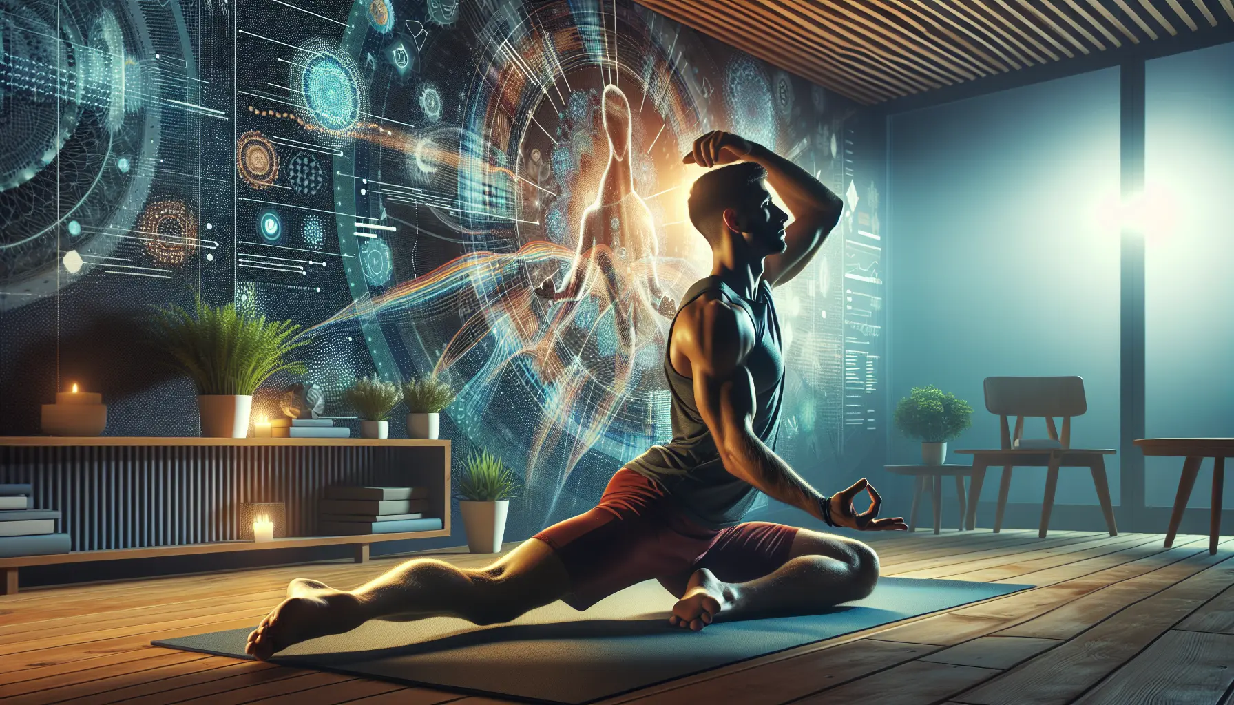 Un gruppo di persone che praticano yoga all'aperto, immerse nella natura, mentre si dedicano a tecniche di rilassamento per migliorare il benessere fisico e mentale.