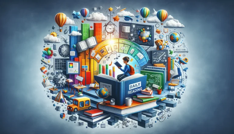 Un bambino immerso nella lettura di un libro in un ambiente accogliente e stimolante.