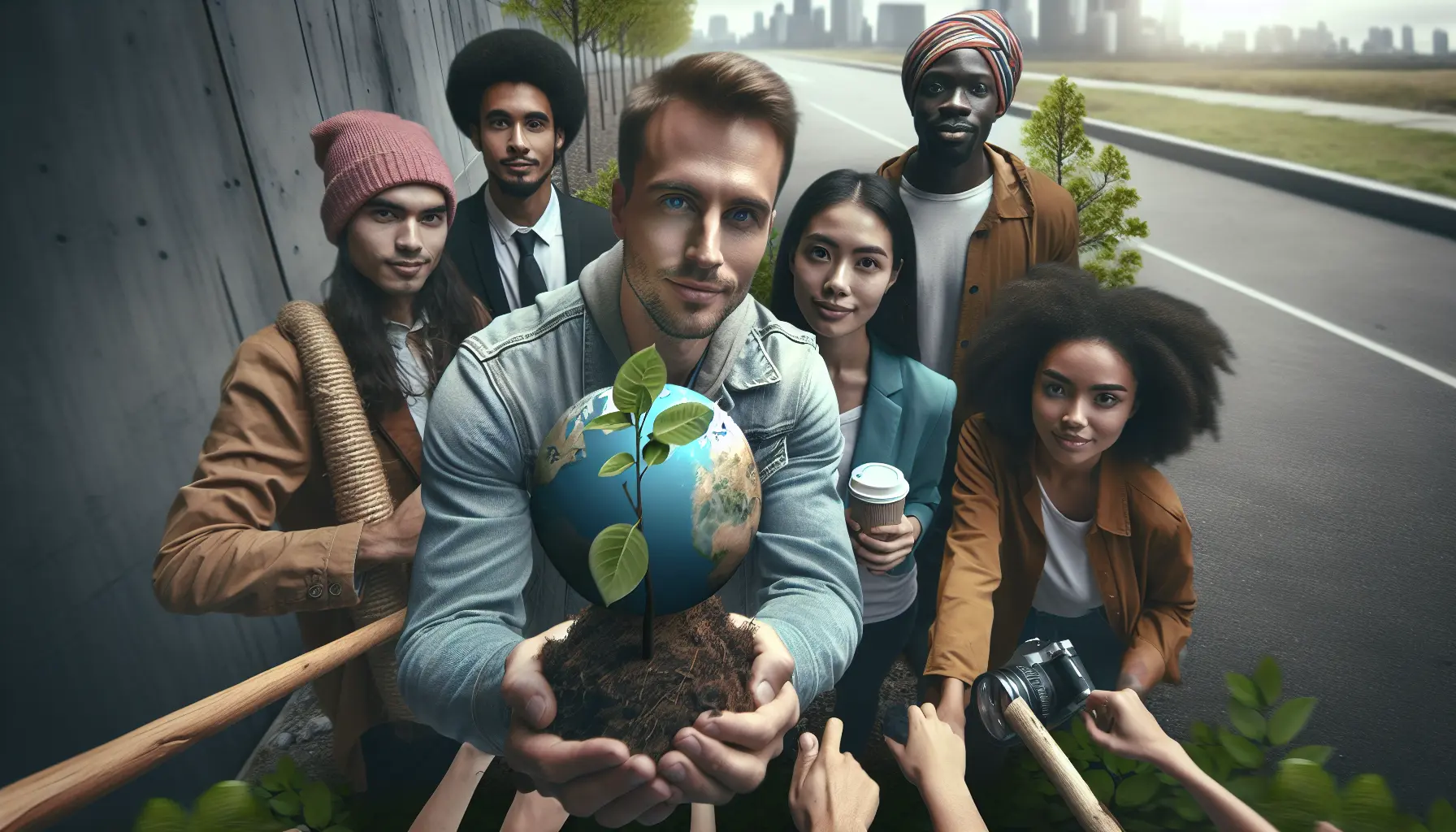 Giovani attivisti partecipano a una manifestazione per il clima, portando cartelli con messaggi di sostenibilità e giustizia ambientale.