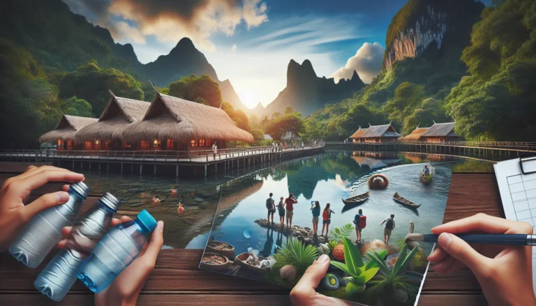 Un gruppo di turisti che interagisce con una comunità locale durante un festival tradizionale, evidenziando l'importanza del turismo sostenibile.