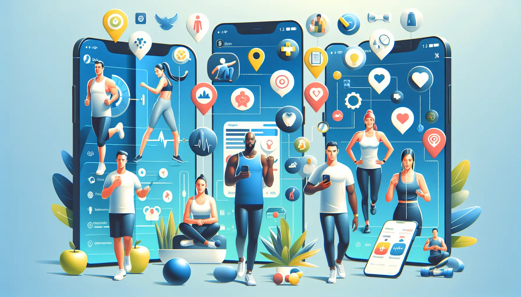 Un utente che utilizza un'app di fitness per monitorare la propria attività fisica e meditare.