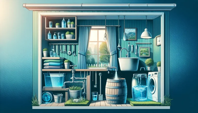 Un rubinetto che gocciola con un bicchiere d'acqua sul tavolo, simbolo di risparmio idrico e sostenibilità.