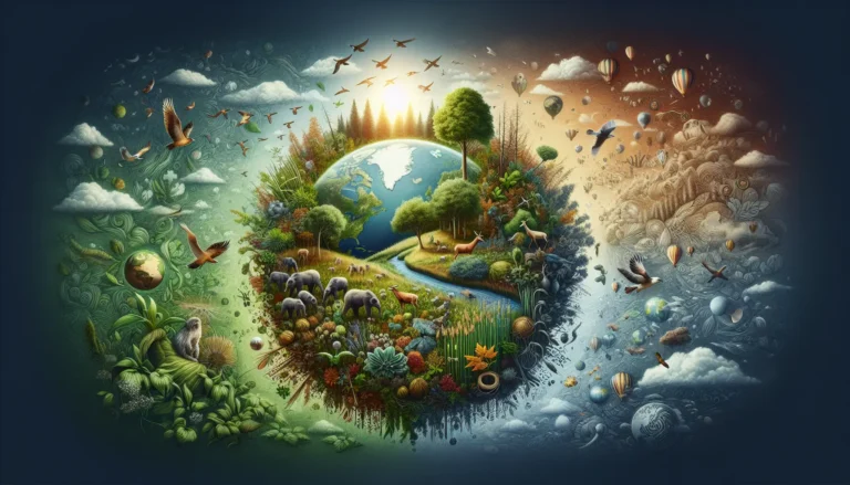 Un ecosistema ricco di biodiversità con piante e animali in armonia