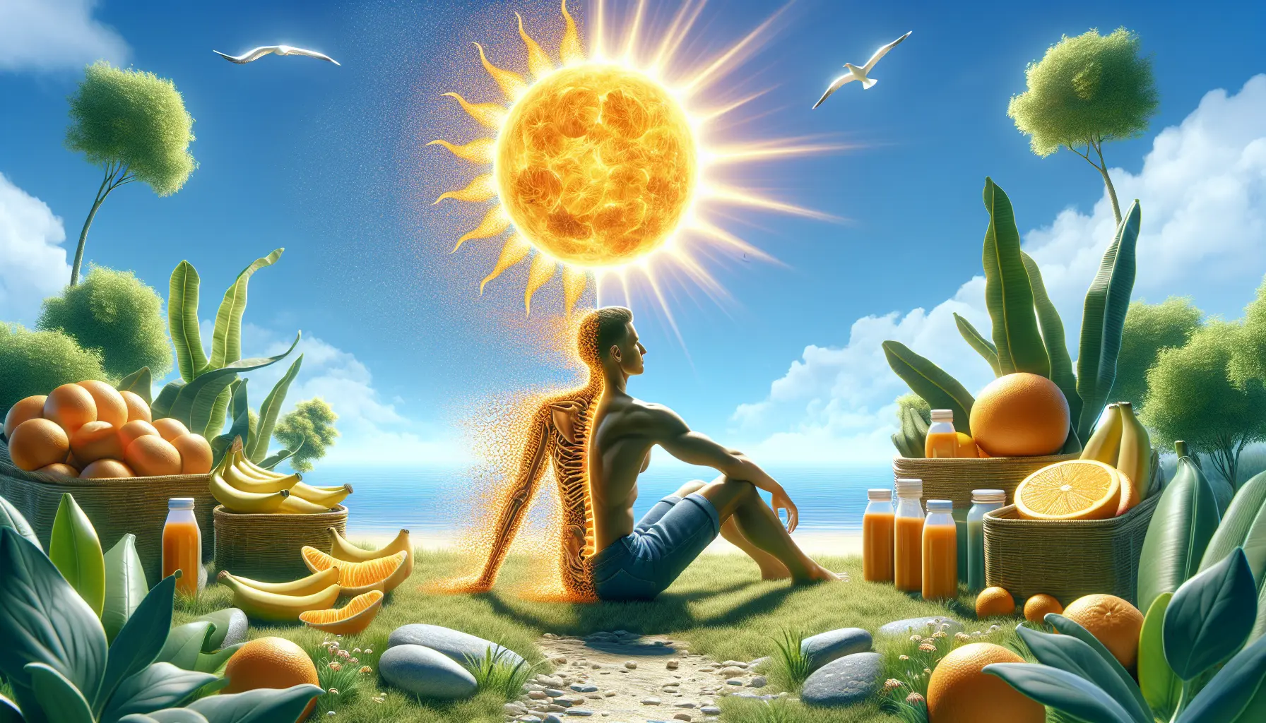 Una persona che si gode il sole in un parco, simbolo di benessere e salute mentale