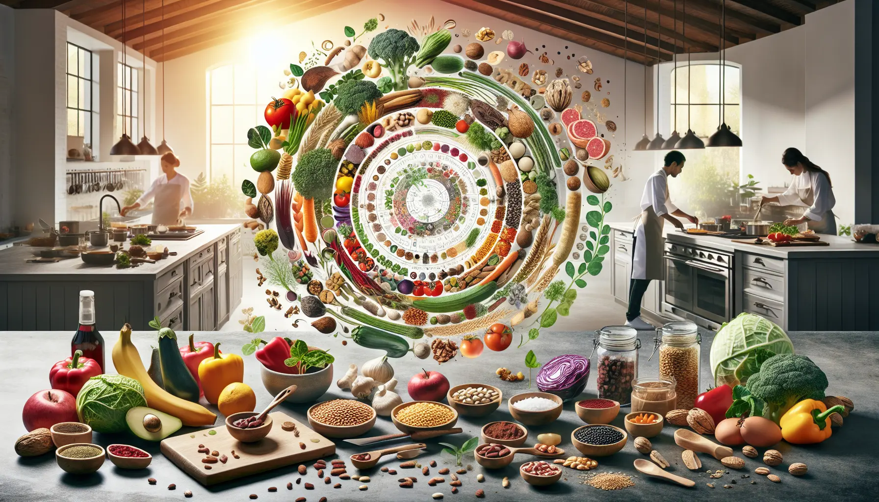 Piatto colorato di cucina plant-based con verdure fresche e legumi