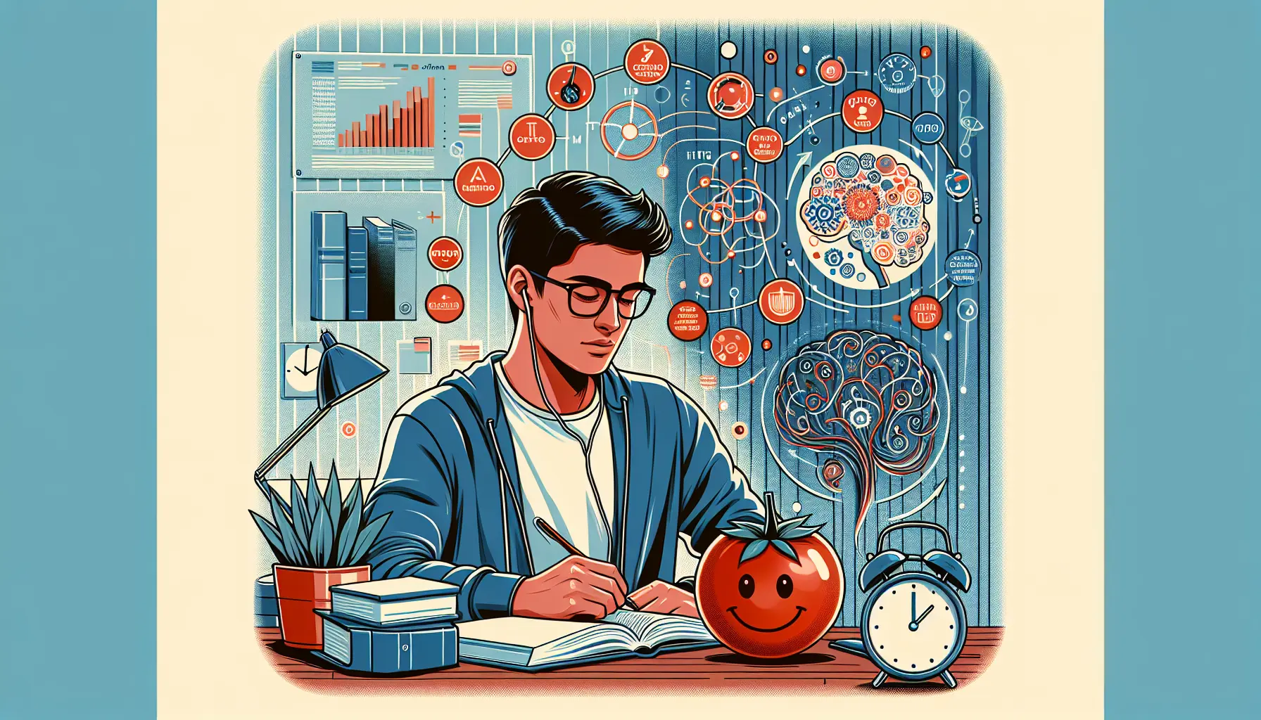 Studente che studia con tecniche di apprendimento attivo