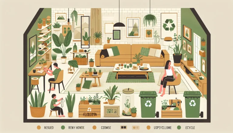 Una famiglia che pratica il minimalismo, circondata da pochi oggetti e spazi ordinati, mentre svolge attività all'aperto.