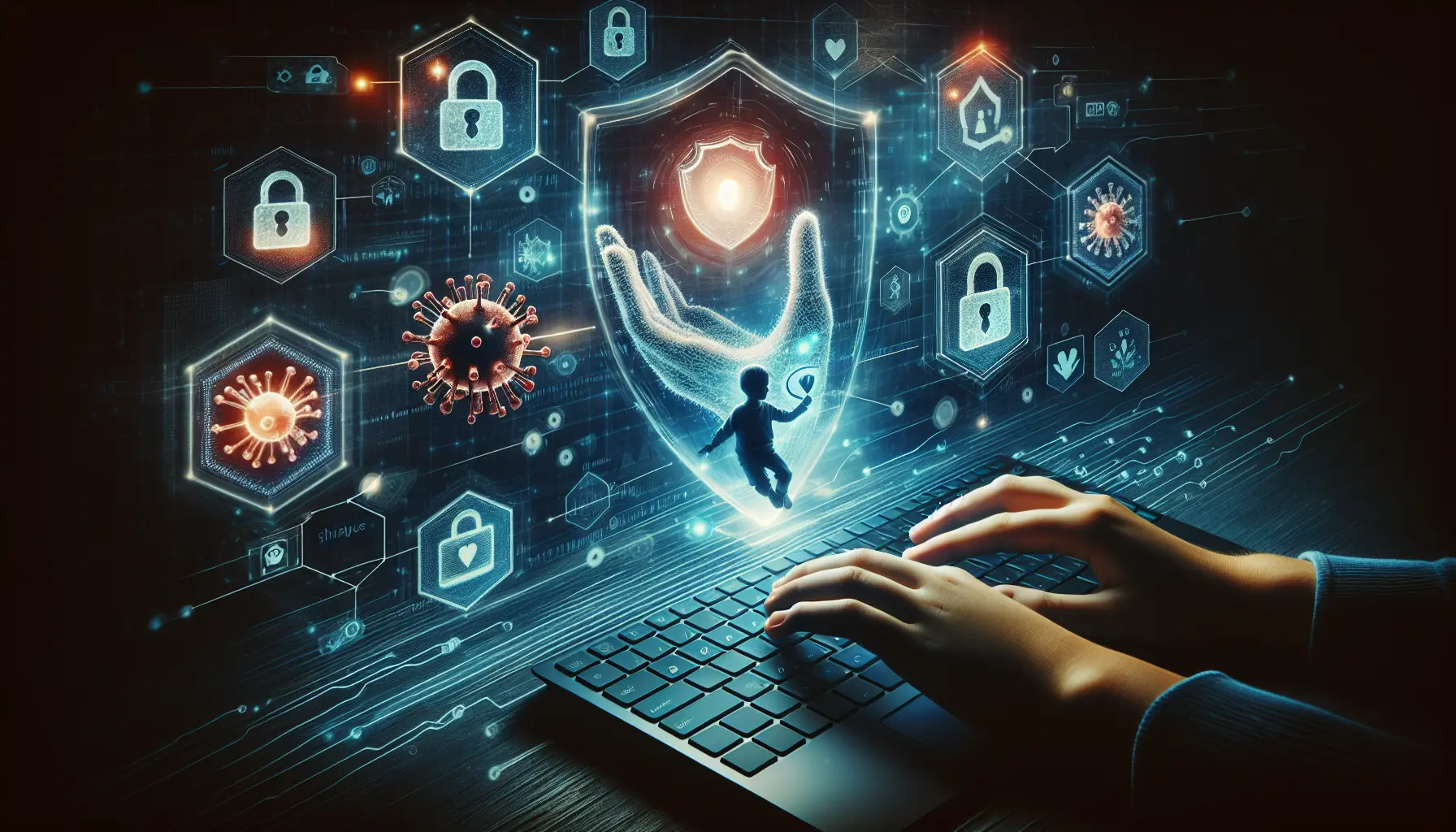 Immagine che rappresenta un genitore che insegna ai propri figli come navigare in sicurezza online