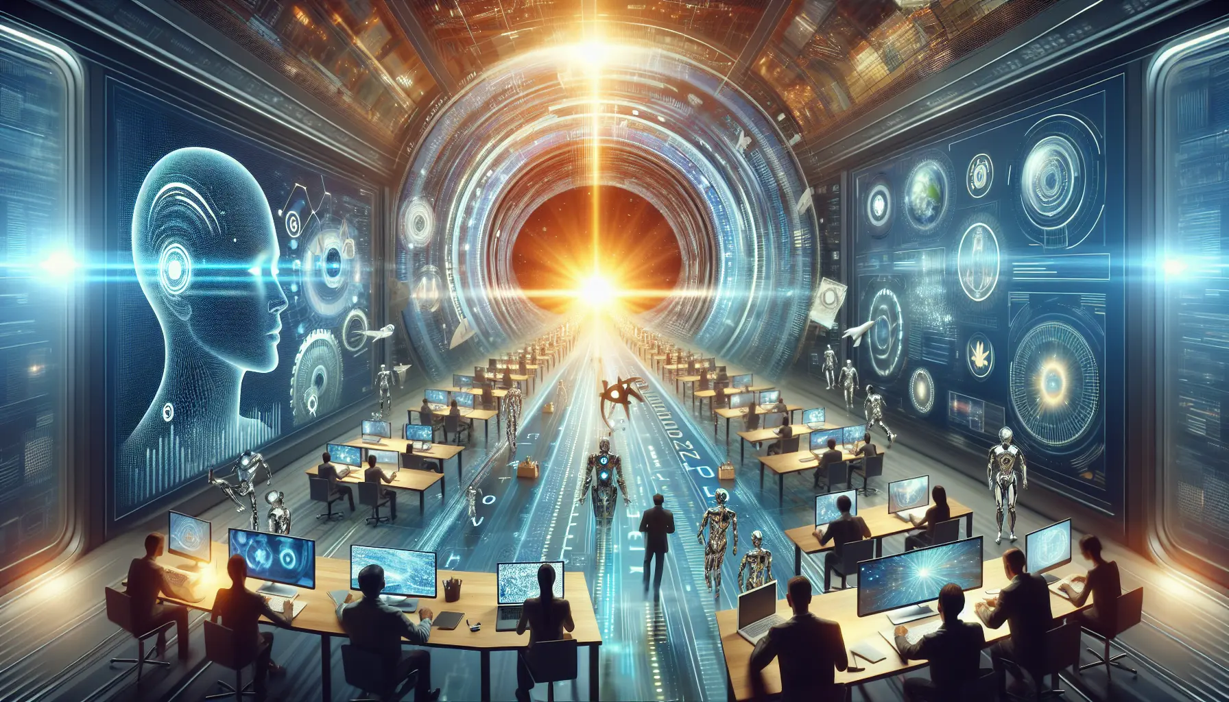 Un'immagine che rappresenta l'innovazione tecnologica e le sue implicazioni etiche e sociali.
