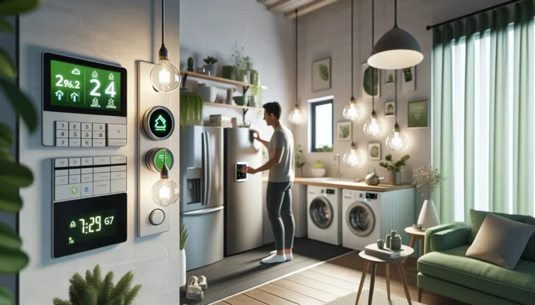 Una casa sostenibile con pannelli solari e giardino verde