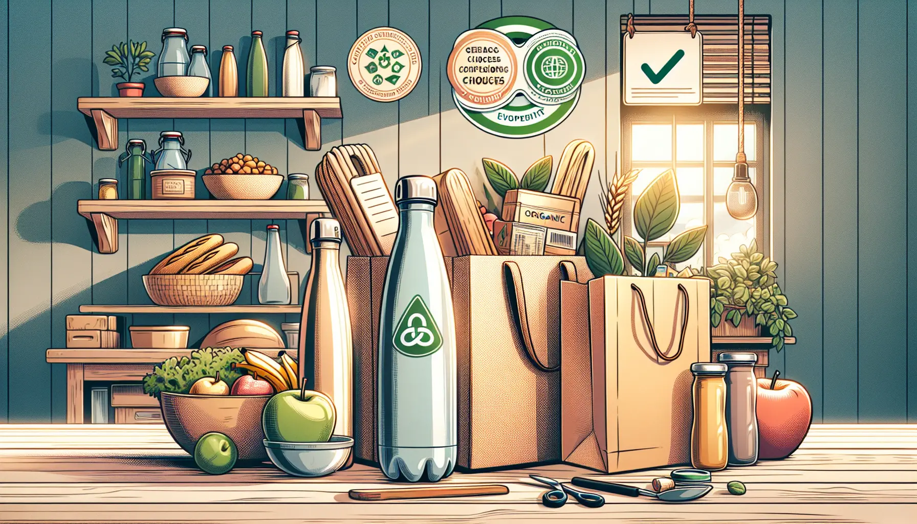 Un giovane attivista che esplora prodotti eco-friendly in un negozio sostenibile.