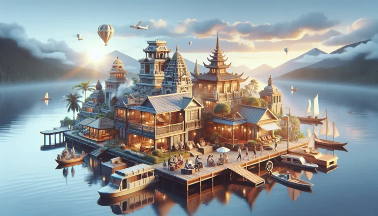 Famiglia che esplora una città locale durante un weekend di viaggio