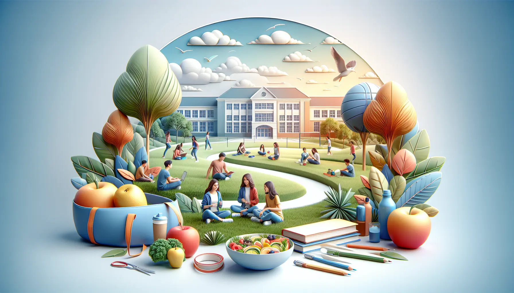 Studente che pratica meditazione in un ambiente naturale, simbolo di calma e concentrazione.