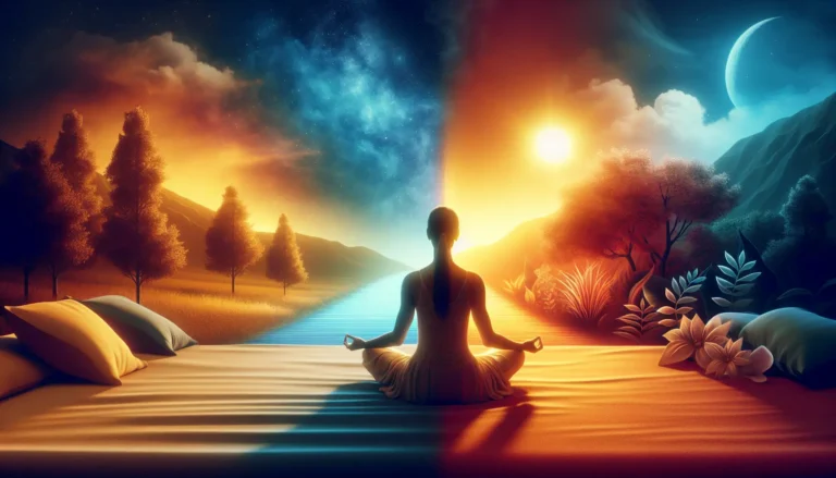 Persona che pratica tecniche di respirazione in un ambiente rilassante