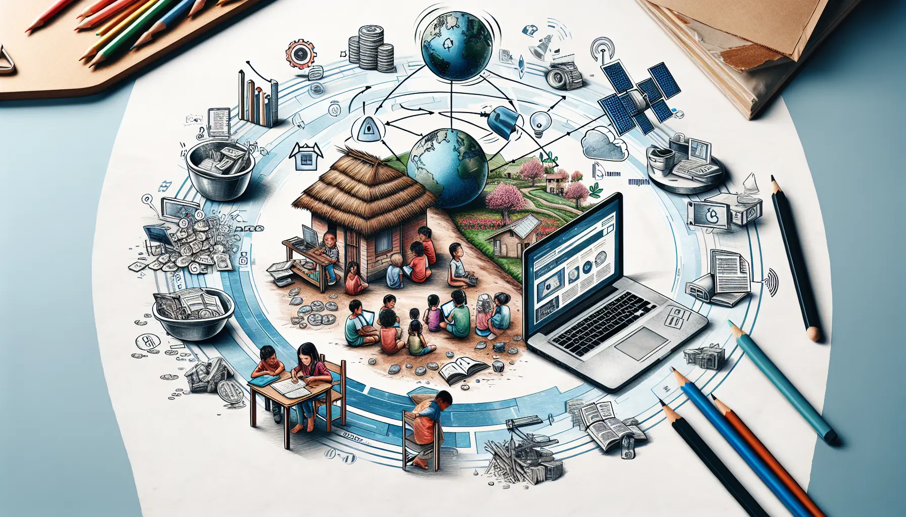 Studenti che utilizzano dispositivi digitali per l'apprendimento in un ambiente educativo