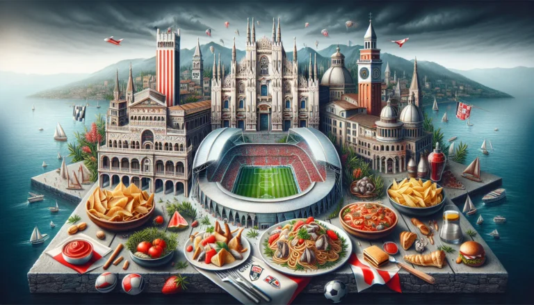 Panorama di Udine e Genova, due città simbolo del calcio italiano con i loro stadi e la passione dei tifosi.