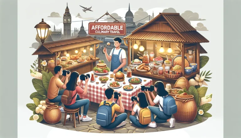 Un piatto tipico di cucina locale con ingredienti freschi e colorati, rappresentativo di un viaggio enogastronomico.