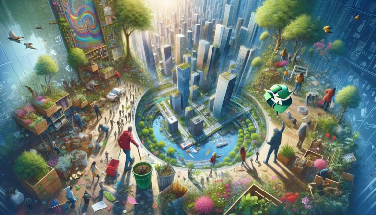 Giardino verticale in ambiente urbano con piante verdi e fiori colorati