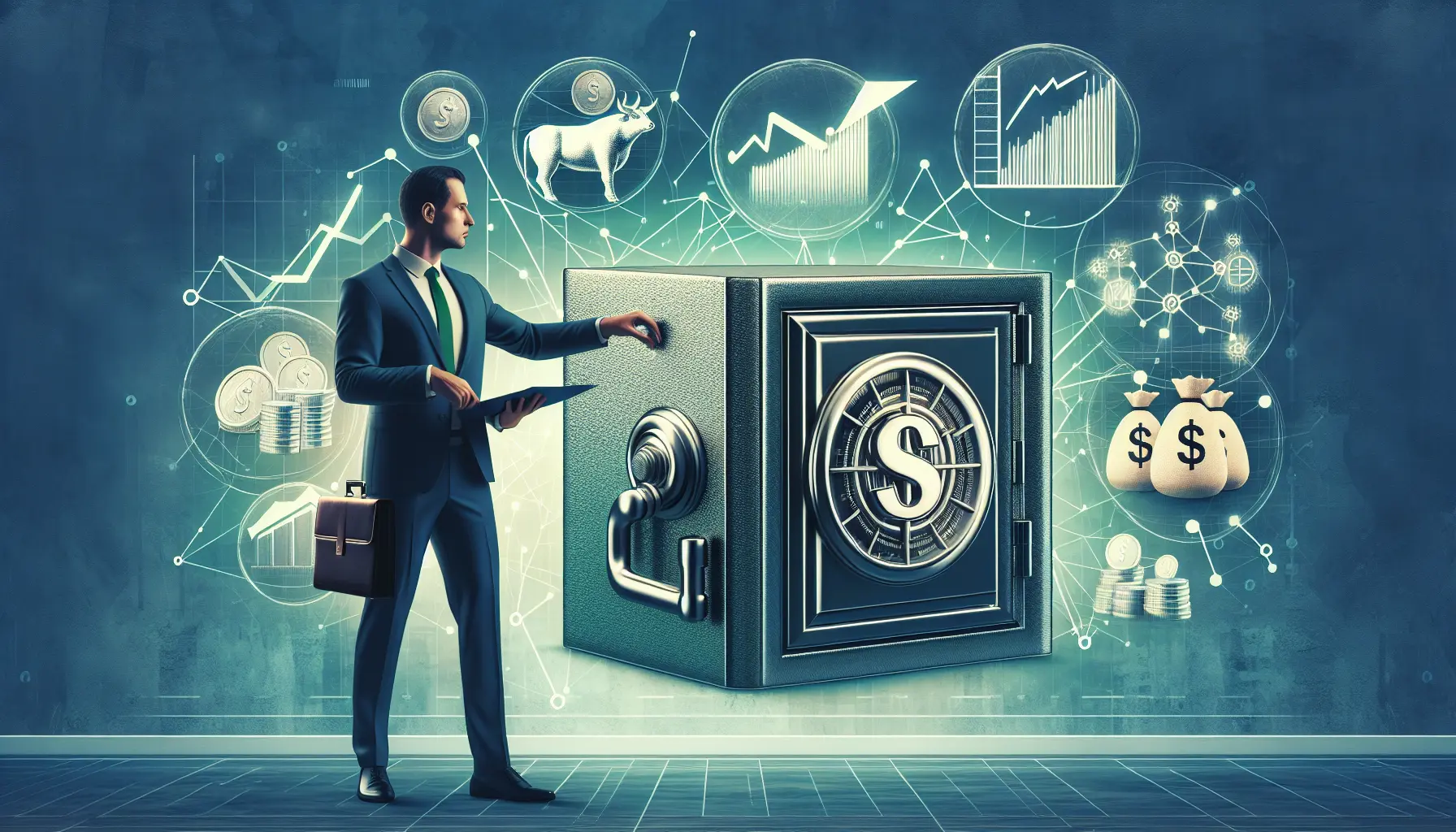 Un professionista che studia strategie di investimento con un atteggiamento positivo verso il denaro