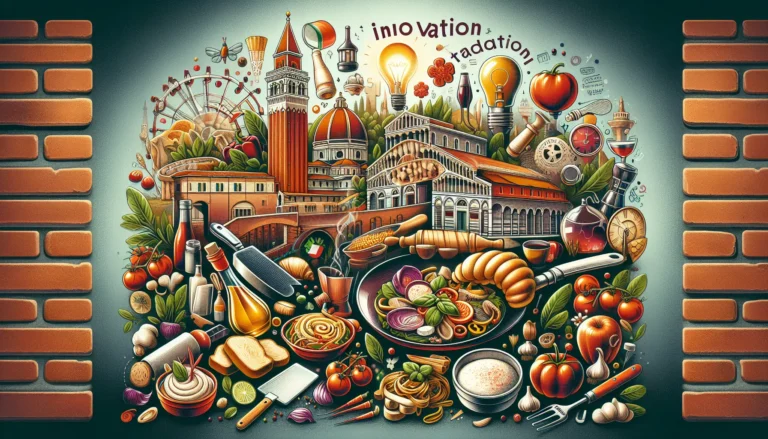 Una tavola imbandita con piatti tipici della cucina regionale italiana, evidenziando la varietà e la bellezza della gastronomia italiana.