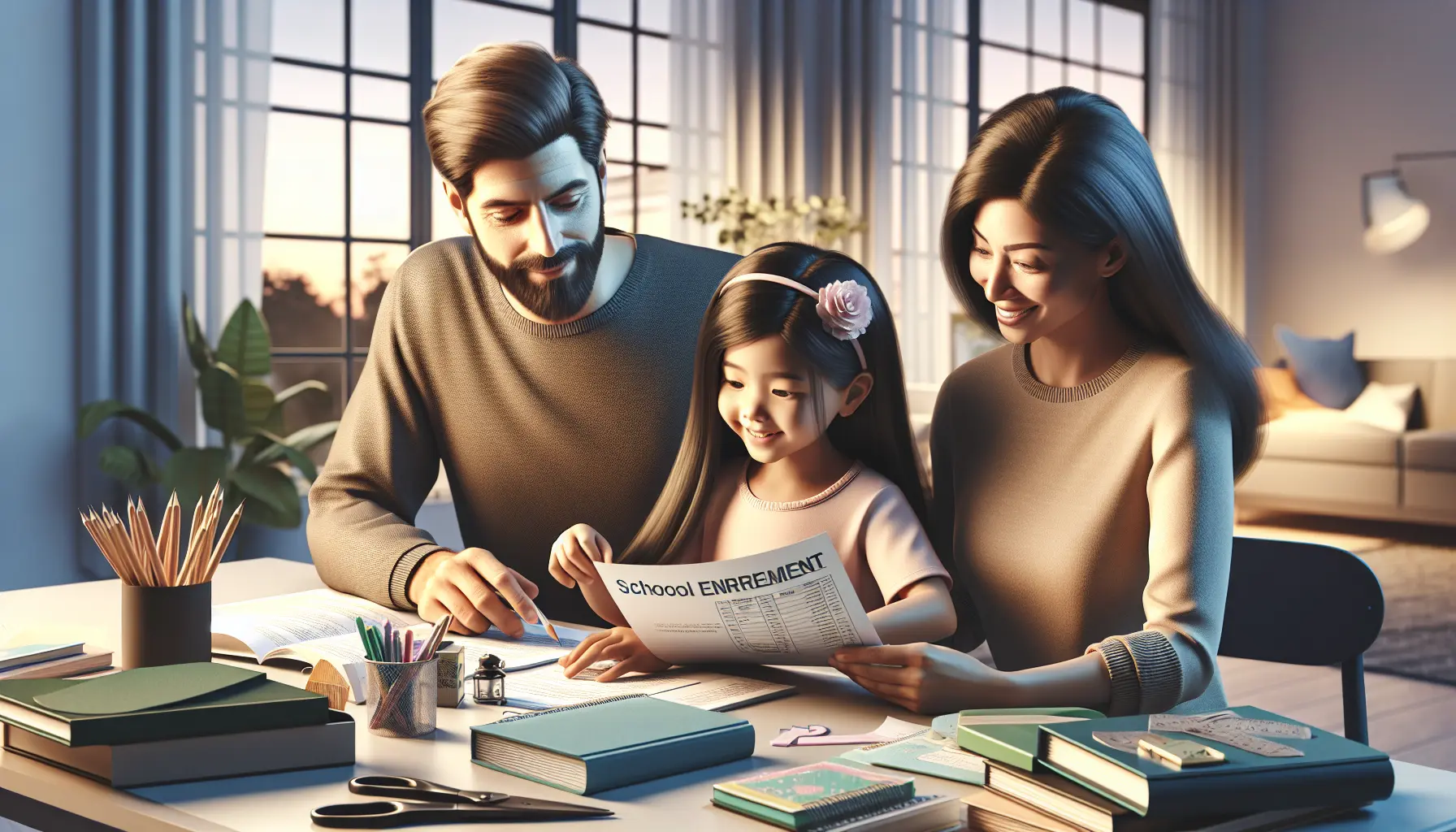 Un genitore e un bambino che visitano una scuola, esplorando insieme le opportunità educative.
