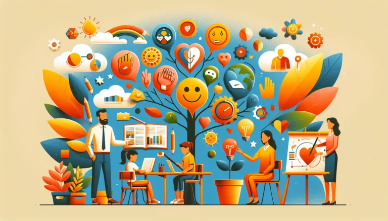 Un insegnante che interagisce con gli studenti in un ambiente di apprendimento positivo