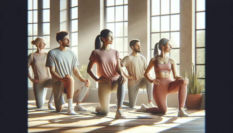 Una persona che pratica stretching in un ambiente sereno, evidenziando l'importanza del rilassamento e della flessibilità.