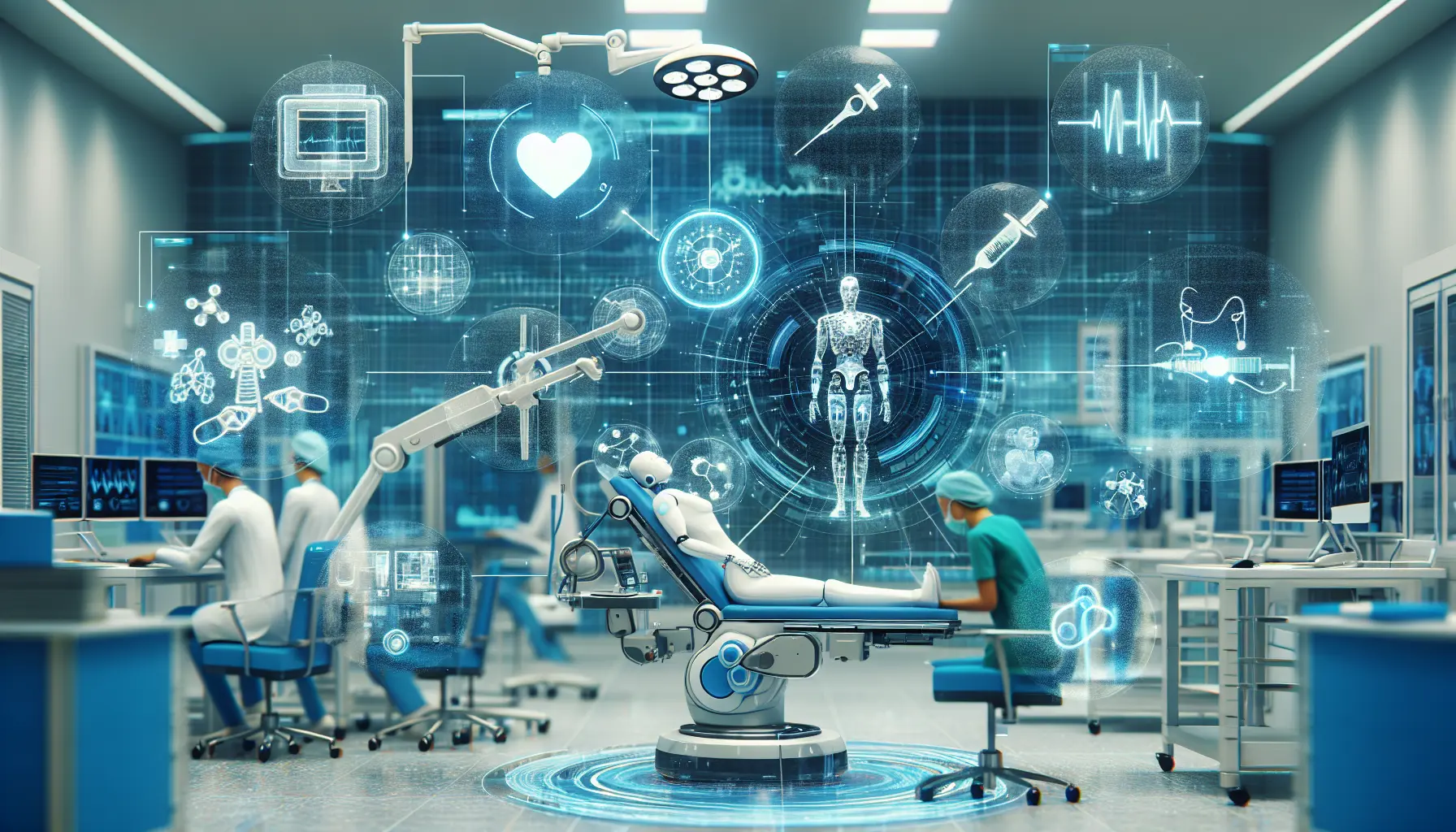 Un chirurgo utilizza un robot chirurgico per un intervento preciso e minimamente invasivo.