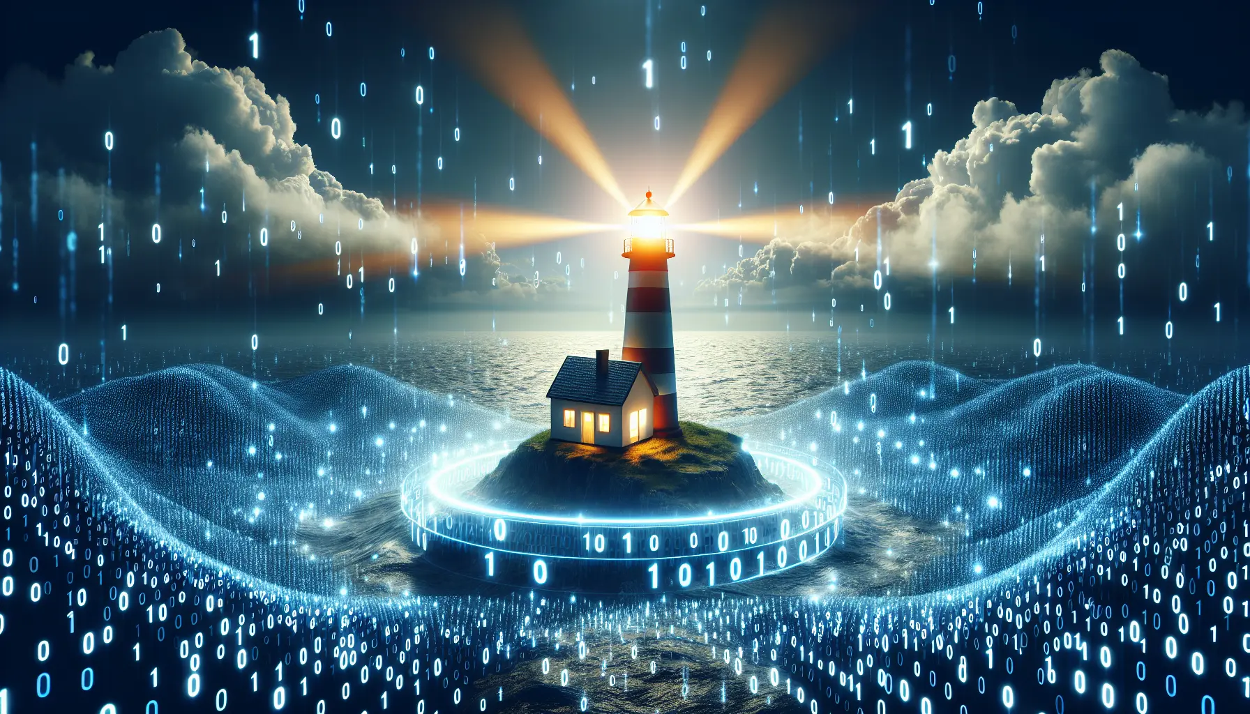 Un imprenditore davanti a un computer, preoccupato per la cybersicurezza della sua piccola impresa.