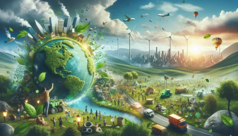 Un gruppo di studenti impegnati in un'attività di educazione ambientale all'aperto, circondati dalla natura.