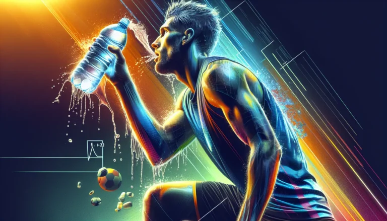 Un atleta che beve acqua durante un allenamento all'aperto