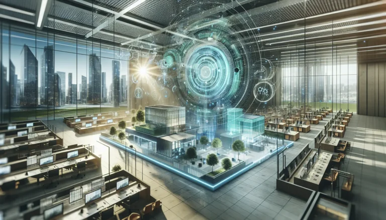 Esempi di materiali intelligenti applicati in architettura moderna, con edifici sostenibili e innovativi.